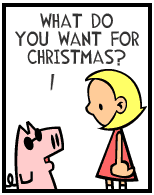 HER! (Girl vs Pig) #102 - her gifts! - panel 1
