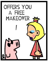 HER! (Girl vs Pig) #110 — her makeover! — panel 2