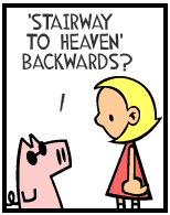 HER! (Girl vs Pig) #117 — her stairway! — panel 4