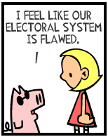 HER! (Girl vs Pig) #123 — her electoral system! — panel 1