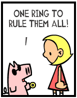 HER! (Girl vs Pig) #127 — her ring! — panel 1
