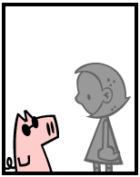 HER! (Girl vs Pig) #129 — her petrification! — panel 1