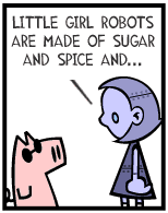 HER! (Girl vs Pig) #12 — her robot! — panel 1