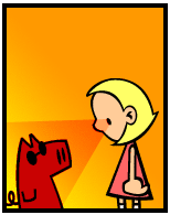 HER! (Girl vs Pig) #135 — her heat vision! — panel 3