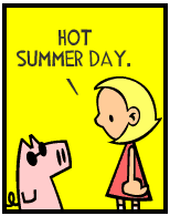 HER! (Girl vs Pig) #156 — her backdrops! — panel 2