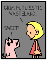 HER! (Girl vs Pig) #156 — her backdrops! — panel 4