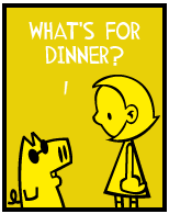 HER! (Girl vs Pig) #166 — her mustard! — panel 1