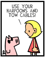 HER! (Girl vs Pig) #167 - her harpoon! - panel 2