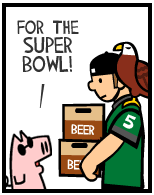 HER! (Girl vs Pig) #169 — her super bowl! — panel 2