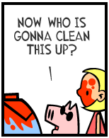 HER! (Girl vs Pig) #171 — her cleaning lady! — panel 4