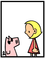 HER! (Girl vs Pig) #173 - her clock! - panel 1