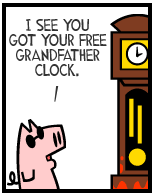 HER! (Girl vs Pig) #173 - her clock! - panel 3