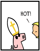 HER! (Girl vs Pig) #180 — her pope hat! — panel 4