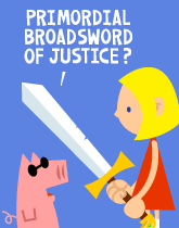 HER! (Girl vs Pig) #191 — her sword! — panel 1