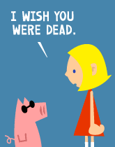 HER! (Girl vs Pig) #199 — her death wish! — panel 1