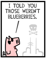 HER! (Girl vs Pig) #1 — her blueberries! — panel 4