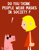 HER! (Girl vs Pig) #202 — her mask returns! — panel 1