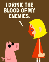 HER! (Girl vs Pig) #207 — her blood! — panel 1