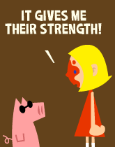 HER! (Girl vs Pig) #207 — her blood! — panel 2