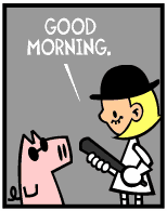 HER! (Girl vs Pig) #20 — her orange! — panel 1