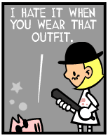 HER! (Girl vs Pig) #20 — her orange! — panel 4