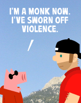 HER! (Girl vs Pig) #214 - her monk! - panel 1