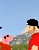 HER! (Girl vs Pig) #214 - her monk! - panel 3