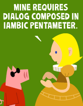 HER! (Girl vs Pig) #216 - her pentameter! - panel 2