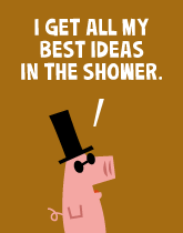 HER! (Girl vs Pig) #219 — her shower! — panel 1