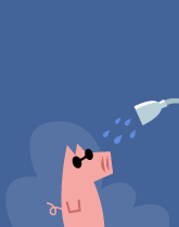 HER! (Girl vs Pig) #219 — her shower! — panel 3