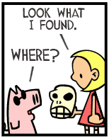 HER! (Girl vs Pig) #23 — her skull! — panel 1