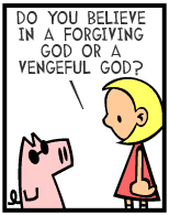 HER! (Girl vs Pig) #30 — her god! — panel 1
