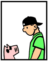 HER! (Girl vs Pig) #31 — her cartoonist! — panel 1