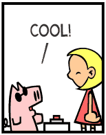 HER! (Girl vs Pig) #32 — her button! — panel 2