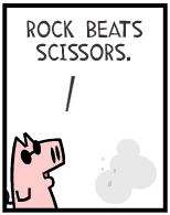 HER! (Girl vs Pig) #35 — her scissors! — panel 4