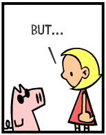 HER! (Girl vs Pig) #36 — her emotion! — panel 3