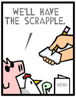 HER! (Girl vs Pig) #37 — her menu! — panel 3