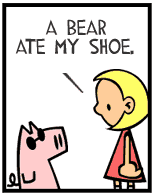 HER! (Girl vs Pig) #38 — her shoe! — panel 1