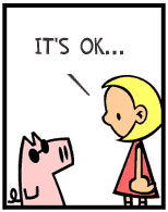 HER! (Girl vs Pig) #38 — her shoe! — panel 3