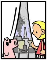 HER! (Girl vs Pig) #3 — her curtain! — panel 3