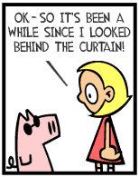 HER! (Girl vs Pig) #3 — her curtain! — panel 4
