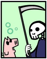 HER! (Girl vs Pig) #42 — her horseman! — panel 2