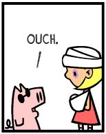 HER! (Girl vs Pig) #45 — her accident! — panel 2