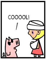 HER! (Girl vs Pig) #45 — her accident! — panel 4