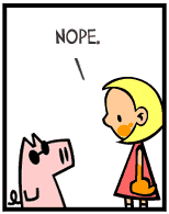 HER! (Girl vs Pig) #46 — her cheese curls! — panel 2