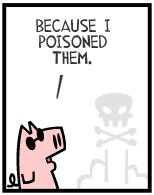 HER! (Girl vs Pig) #46 — her cheese curls! — panel 4