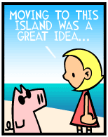 HER! (Girl vs Pig) #58 — her island! — panel 1