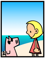 HER! (Girl vs Pig) #58 — her island! — panel 3