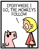 HER! (Girl vs Pig) #60 — her monkey! — panel 1
