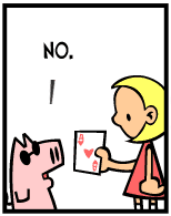 HER! (Girl vs Pig) #66 — her card trick! — panel 2
